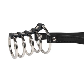 Anillo de Sujeción Metálico con Correa Ajustable de Cuero Sintético by SLUT