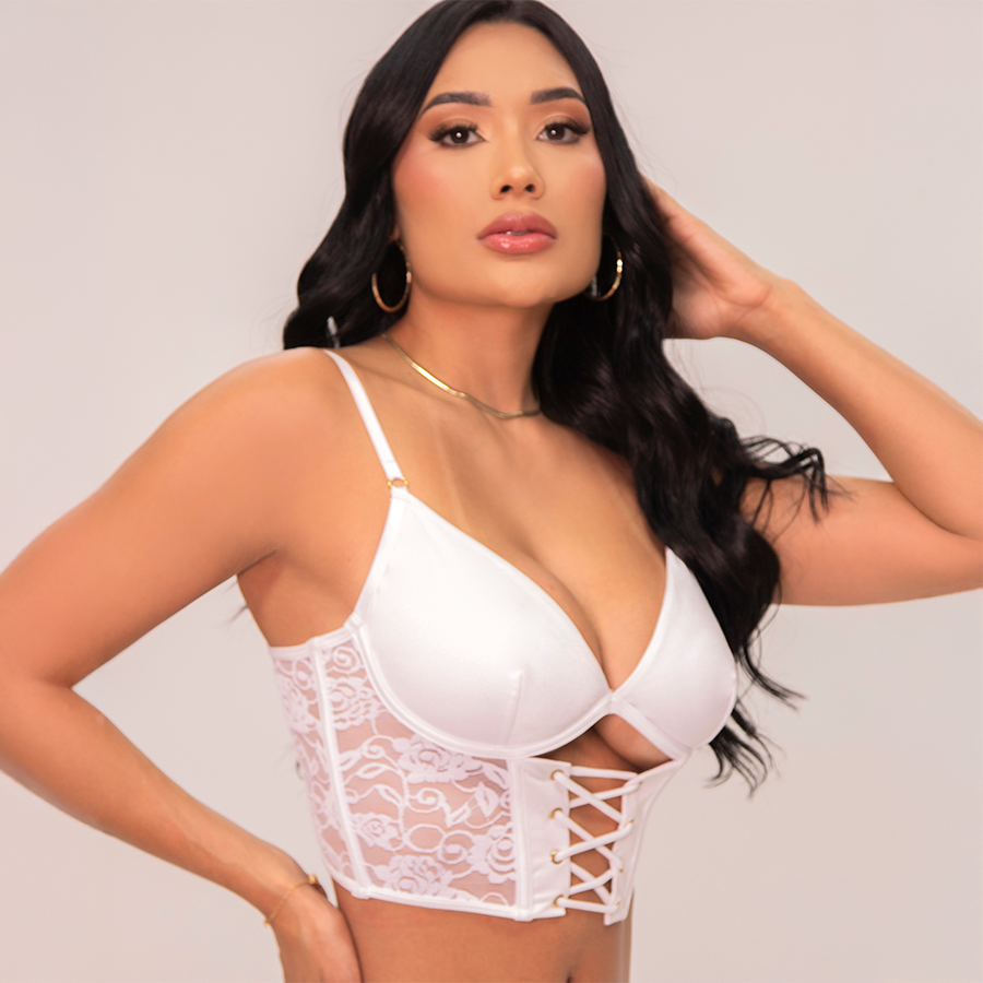 Pretty Angel Bralette de Poliéster para Disfraz Exterior by CEREZA LINGERIE