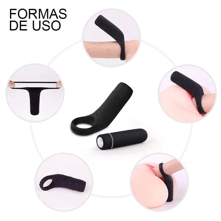 Anillo Vibrador Lure Silicona Con 9 Modos De Vibración by SHANDE