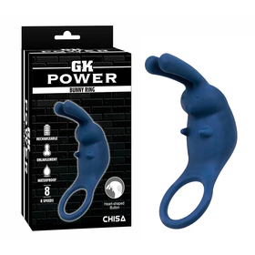 Anillo Vibrador Silicona Con 8 Funciones Conejo Azul by CHISA