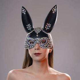 Máscara Venecia Bunny de Resina con Piedras Imitación Murano y Orejas by SENSUAL LOVE