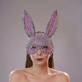 Lucca Máscara Bunny Con Orejas Y Detalles Fucsia Plateados by SENSUAL LOVE