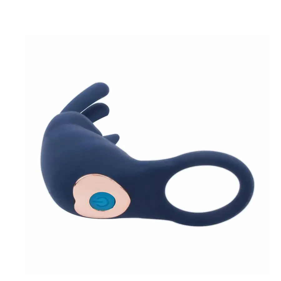 Anillo Vibrador Silicona Con 8 Funciones Conejo Azul by CHISA