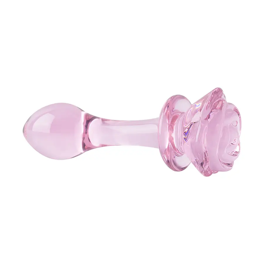 Dispositivo De Cristal Con Rosa En La Base Textura Lisa by SEXGLASS