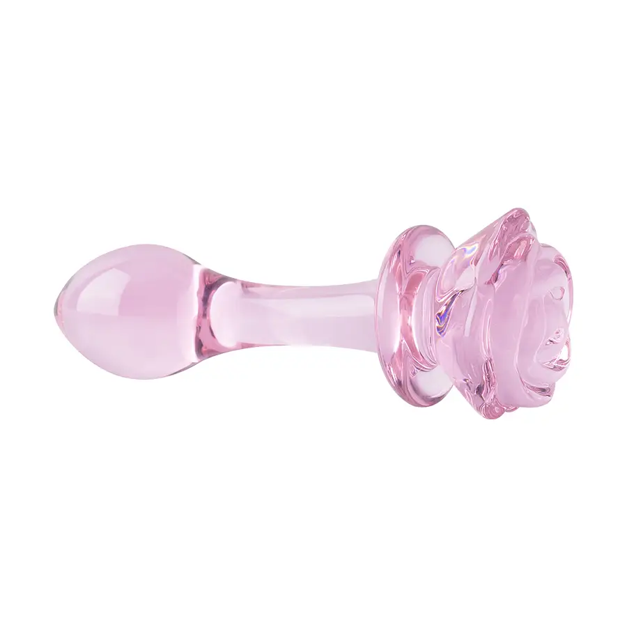 Dispositivo De Cristal Con Rosa En La Base Textura Lisa by SEXGLASS
