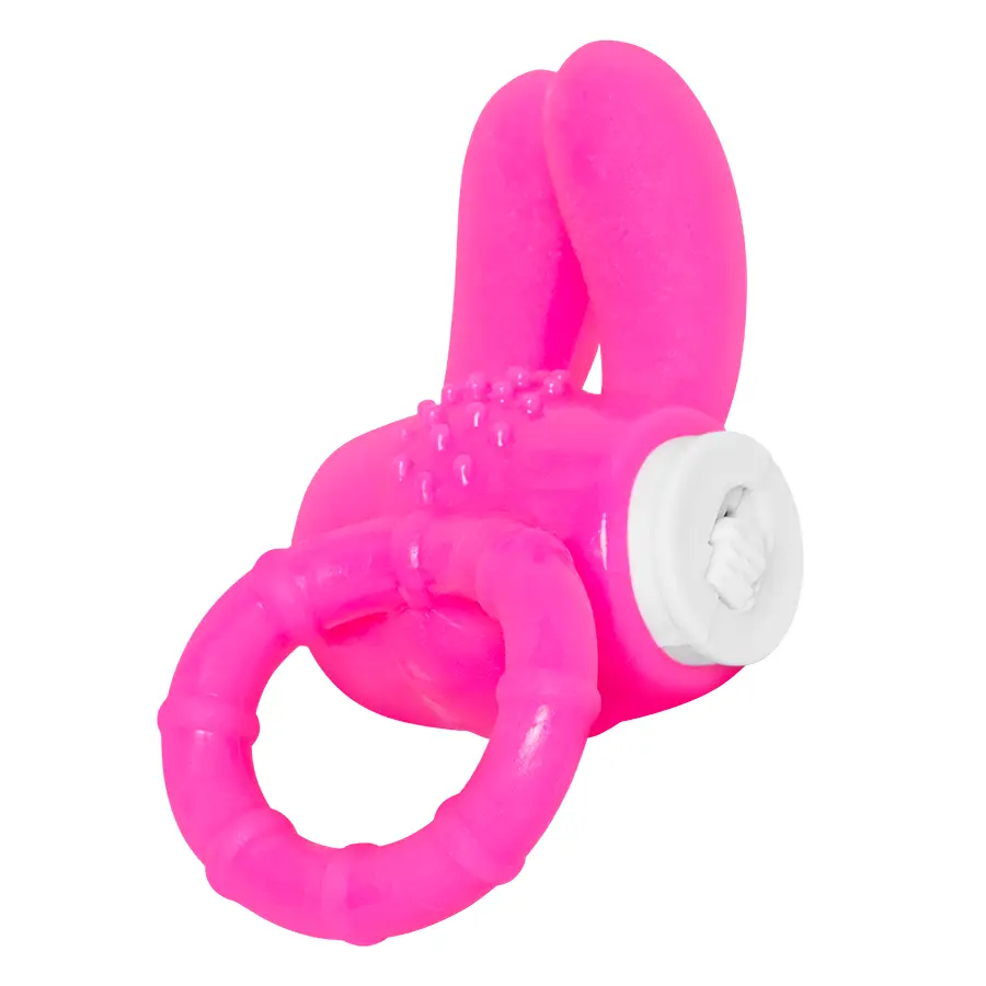 Anillo De Silicona Médica Con Vibración Forma Conejo by BLACK POWER