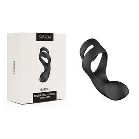 Svakom Benedict Anillo Doble Estimulador De Perineo Negro Silicona Sumergible by SVAKOM