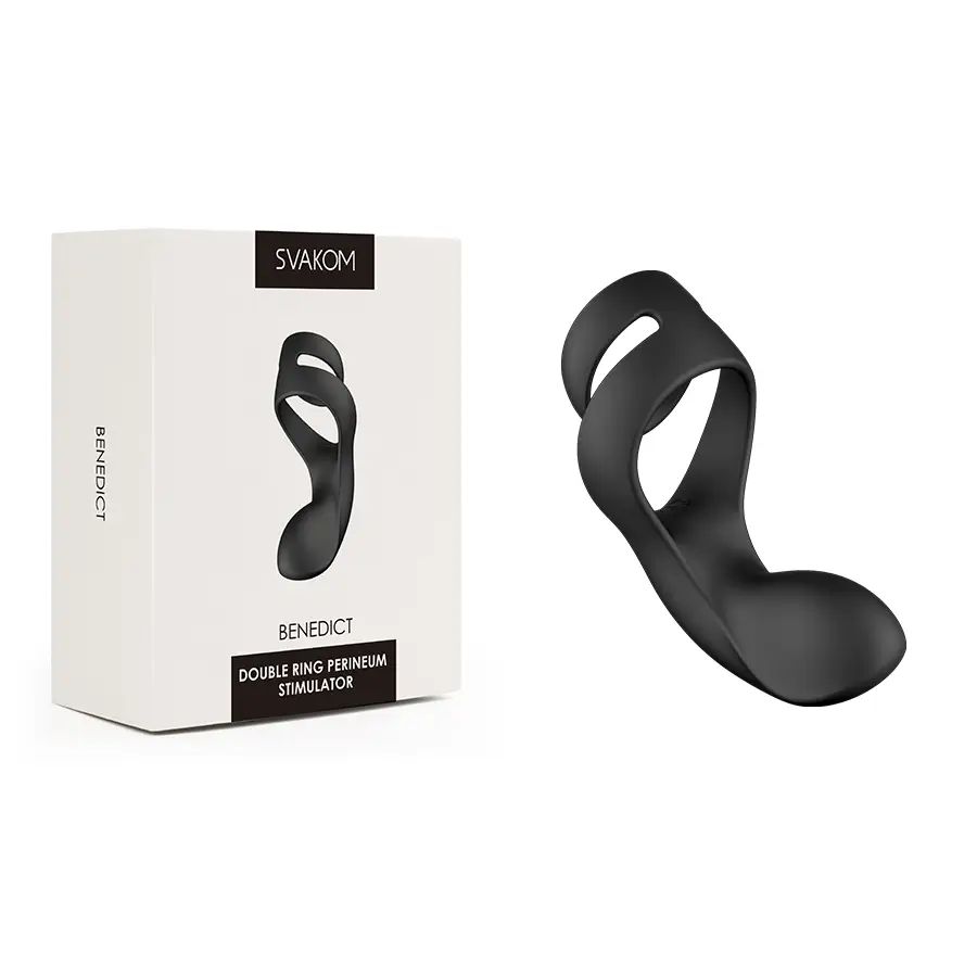 Svakom Benedict Anillo Doble Estimulador De Perineo Negro Silicona Sumergible by SVAKOM
